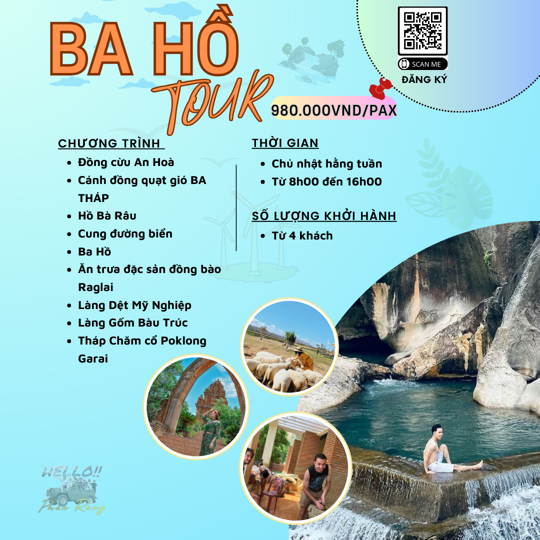 tour văn hoá Ba hồ Ninh Thuận