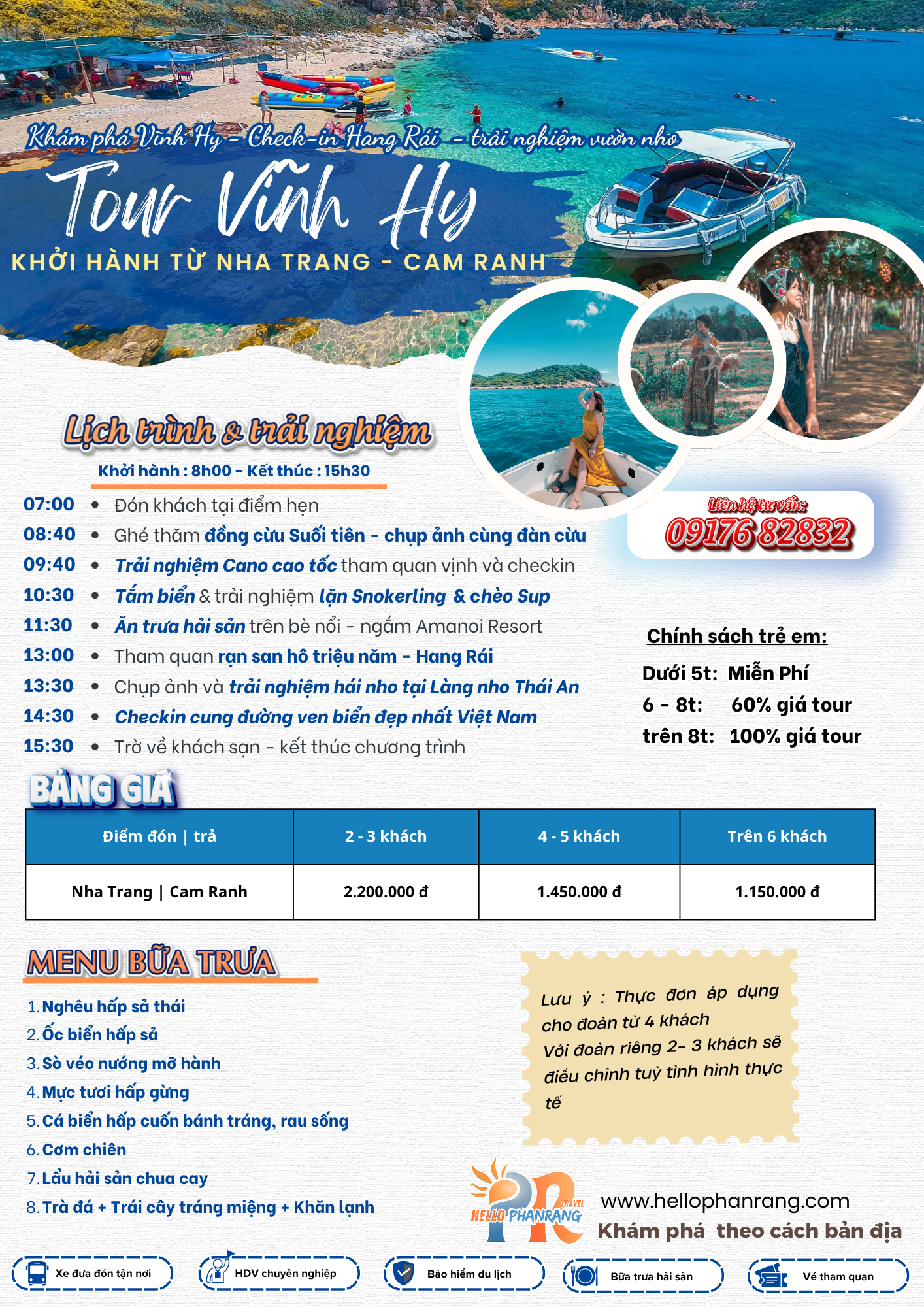 tour nha trang vĩnh hy trong ngày